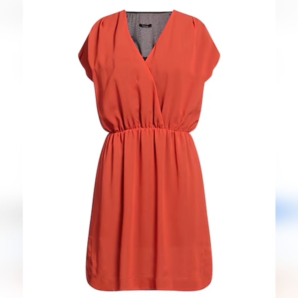 Elegant Orange Wrap Dress